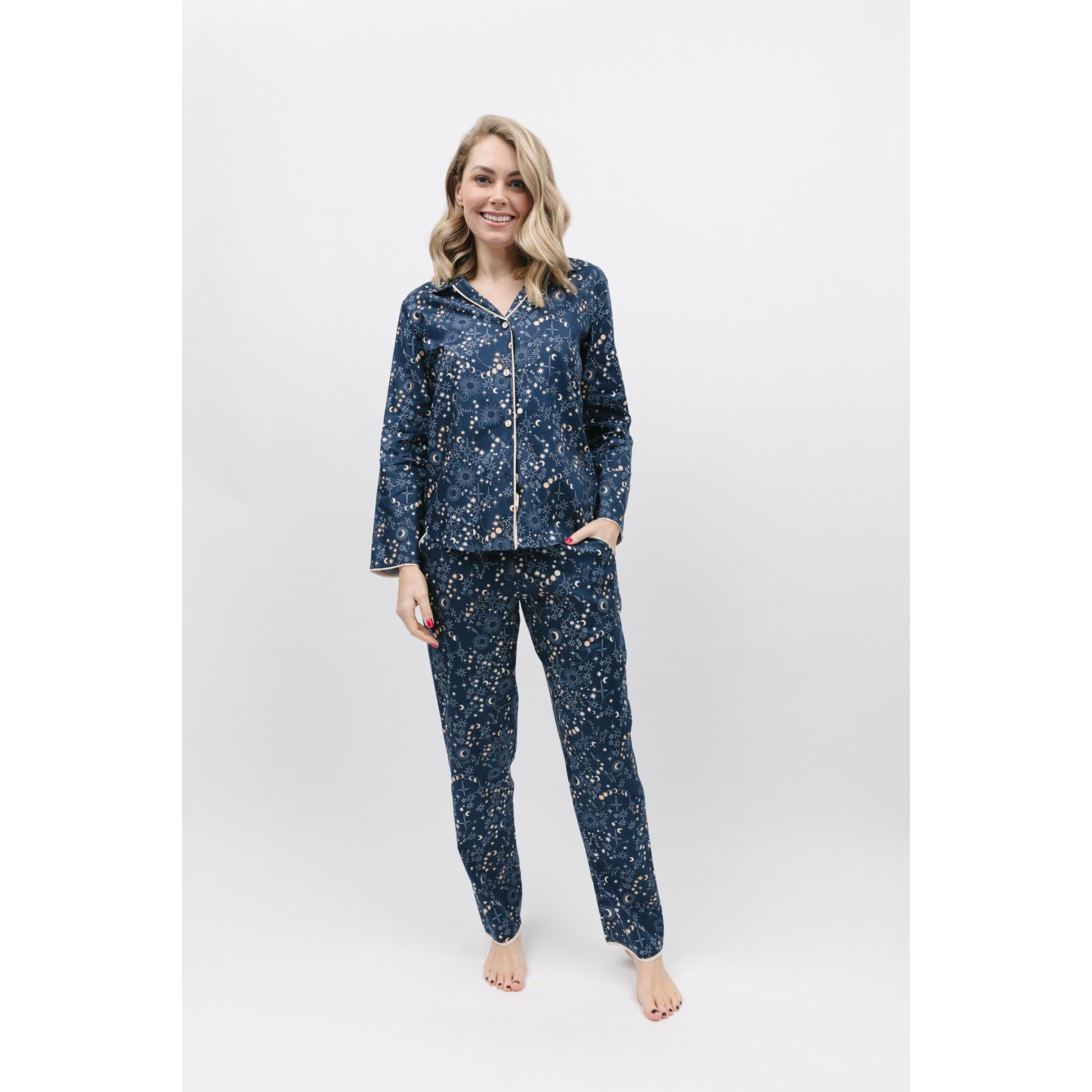 Cosmo Womens Celestial Print Pyjama Set Christy